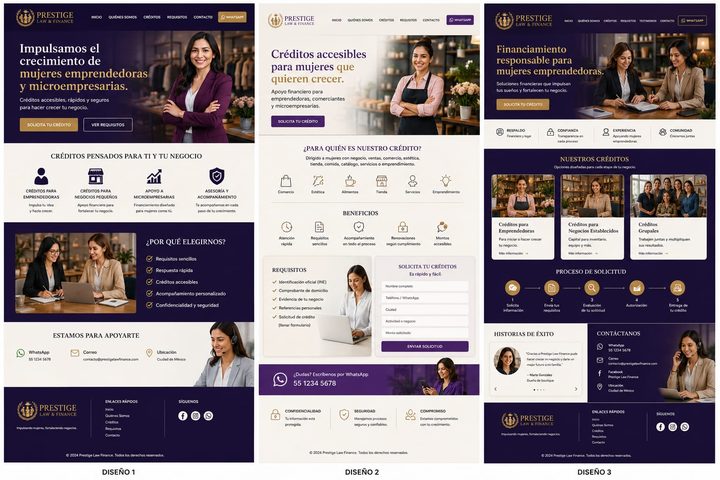 Diseños web Prestige Law Finance
